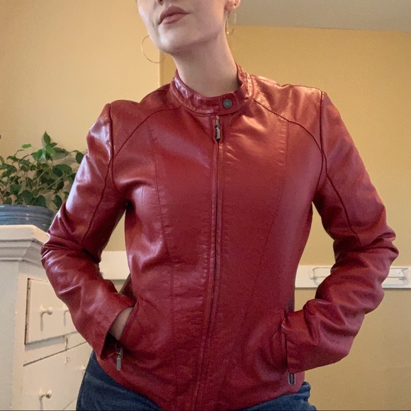 Y2K LeChateau red vintage vegan leather jacket - Picture 6 of 6